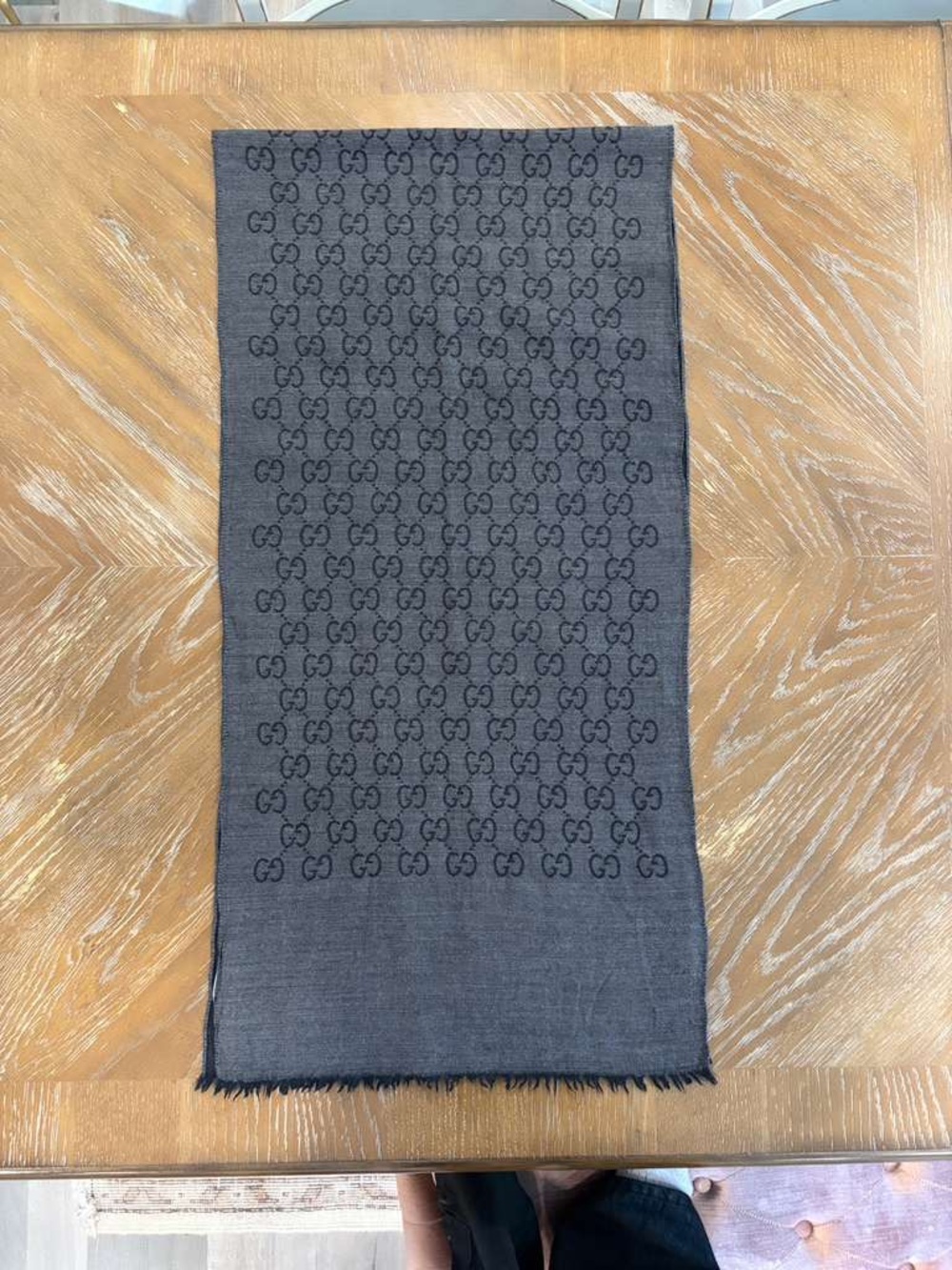 Gucci Black and Charcoal GG Shawl - Picture 6 of 8